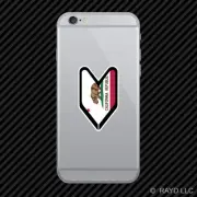 California Driver Badge Cell Phone Sticker Mobile Die Cut wakaba leaf soshinoya