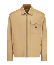 Moncler Ciamicia Logo Patch Zipped Shirt Jacket light brown