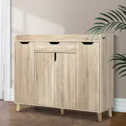 Shoe Cabinet Shoes Storage Rack 120cm Organiser Drawer Cupboard Wood