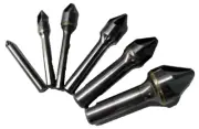 Made in USA 1/4, 3/8,1/2,5/8, 3/4, 1" x 90 Deg. 6 FL Carbide Countersink Set