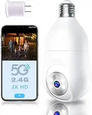 MCJ 2K / 4MP Light Bulb Security Camera Outdoor Waterproof, 2.4GHz Wireless WiFi Light Socket Camera for Home Secuity with Motion Detection and Alarm, Color Night Vision, Human Detection (IK900)