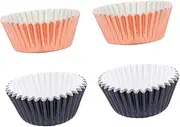 UTHCLO 200 PC Thicken Aluminum Foil Muffin Cake Liner Paper Cup Holders Rose Black Baking Accessories for Elegant Desserts for Weddings Birthdays and Parties