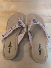 MinneTonka Womens Sandals, Size 10 W, Color: Blush, All man-made Material