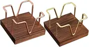 Operitacx 2pcs Wooden Notepad Holder: Square Stick Note Organizer Stand - Office Tabletop Memo Pad Container - Wood Stick Note Dispenser for Office Supplies