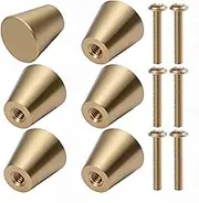 NAKUPENDA Brass Cabinet Knobs 6Pcs Solid Brass Gold Dresser Knobs Drawer Hardware Pulls Handles for Kitchen Cabinets Drawer (15x15mm)