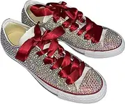 [ZIRIA] Letter Rhinestone Design Feeling Wine red Ribbon Canvas Shoes Comfortable Matching Board Shoes