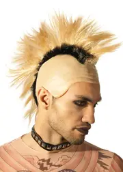 Radical 1980s Mens Blonde Mohawk Costume Wig