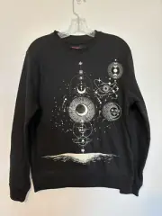 Blind Rooster Astronomy Galaxy Black Sweatshirt Size Small