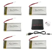 5PCS 3.7V 1200mAh Upgrade Li-Polymer Battery and 5 in 1 Charger for SYMA X5SW X5SC X5SC-1 RC Quadcopter Drone