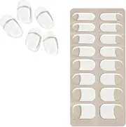 Semi Cured Nail Stickers - French Tip Nail Strips,Glitter Gel Nail Stickers, French Tip Nail Strips Works with UV Light for Nails