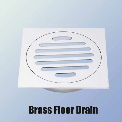 WaterMark Square Chrome Brass Shower Grate Floor Drain 110mm Water Round Outlet