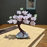 Mini Rose Quartz Crystal Bonsai Tree "Stone of Love Tree" Gemstone tree of Life