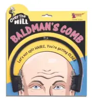 1 BALD MANS COMB Over The Hill Old Age Balding Hair Joke Prank Gag Gift Funny