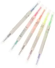 SOPOTUTU 5Pcs Colorful Dual Tip Highlighter Pens for Students Professionals Smooth Writing Fluorescent Marker for Note Taking Greeting Cards and Creative Projects