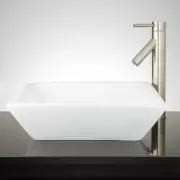 New White Clifford Square Porcelain Vessel Sink by Signature Hardware