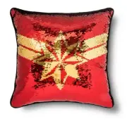 Marvel "Captain Marvel" 16" X 16” Reversible Sequin Throw Pillow Red & Blue