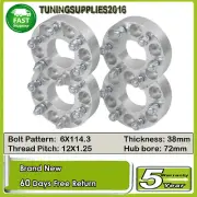 4PCS Aluminium Wheel Spacers Fit Nissan Navara D40 38mm 6 Stud 6x114.3 12X1.25 (for: Nissan)