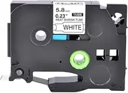 ExtraPrint 1 x Tape Compatible with Brother Heat Shrink Tube Tape HSe-211 HSE211 5.8mm 6mm for Brother P-Touch PT-D450 PT-D600 PT-D800W PT-E300VP PT-E550WVP PT-H300Li PT-P700 Black on White