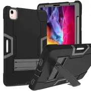 For Apple iPad Pro 11 inch 2018 Hybrid Fancy Shockproof Heavy Duty Kickstand Case Cover (Black)