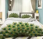 3D Peacock Feather NAO4144 Bed Pillowcases Quilt Duvet Cover Set Queen King Fay