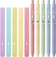 Mr. Pen- Aesthetic Highlighters and Gel Pens, 10 Pack, Assorted Color Bible No Bleed, Black Ink, Highlighter for Bibles