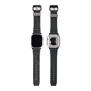 Skinarma日本潮牌 Apple Watch 49/45/44mm Shokku街頭款矽膠錶帶灰棕
