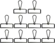 uxcell 10pcs Metal D Ring Lobster Claw Clasps 2.01" (51mm) Zinc Alloy 360 Degree Swivel Trigger Push Gate Snap Hooks for Keychains Jewelry Strap DIY Crafts, Gunmetal