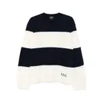 [A.p.c.] A. p.c. Striped Crew-neck Sweater M BLUE/WHITE