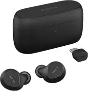 [Jabra] Evolve2 True Wireless Earbuds - in-Ear Bluetooth Earbuds with Active Noise Cancellation MultiSensor Voice Technology - Certified to Work with Your Virtual Meeting Apps - Black