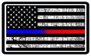 Thin Blue and Red Line American Flag Sticker