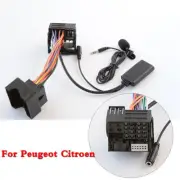 For Peugeot Citroen Audio AUX-IN Bluetooth Adapter Harness Cable +Microphone Kit