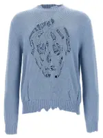 [Mcqueen] Mcqueen-Skull Sweater Maglioni Celeste-Uomo M
