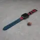 Be Two 真皮錶帶 Apple Watch_藍配紅單層牛皮錶帶 45mm