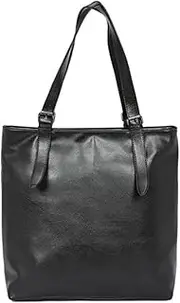 [Toguma] Women's Tote Handbags with Zipper and Handle Shoulder Bags for Work Travel Shopping, Laptop Bag Business Bag Leather Tote Bag Crossbody Bag for Man Woman (Black)