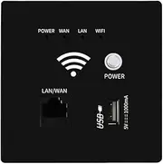300Mbps 2.4Ghz WiFi Router Wireless WiFi Socket RJ45 AP Relay Smart USB Socket Panel Embedded Wall WiFi Router B
