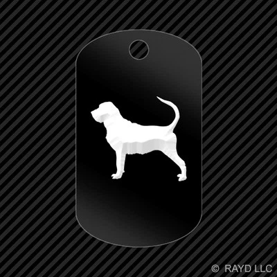 Bloodhound Keychain GI dog tag engraved many colors dog canine pet