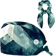 [YTYVAGT] Scrub Caps Women,Scrub Hats Suitable for Women,Abstract Geometric Triangle Mountain