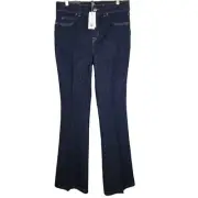 SPANX Jeans Womens Large Raw Indigo Blue SPANXshape EveryWear Flare Pull On NEW
