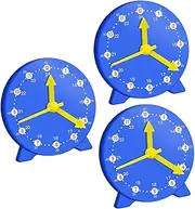 OFFIGAM 3Pcs Educational Clock Models Learn to Read Teaching Aid for School Desktop Clock with Removable for Brain Development and Coordination