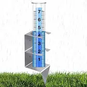 Outdoor Rain Gauge, Glass Rain Gauge with Stake, Portable Rain Gauge, Reusable Snow Gauge, Freeze-Proof Rain Gauge, Outdoor Rain Gauge, Yard Rain Gauge, Garden Rain Gauge, Patio Rain Gauge