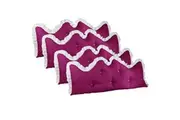 SOGA 4X 150cm Burgundy Princess Bed Pillow Headboard Backrest Bedside Tatami Sofa Cushion with Ruffle Lace Home Decor