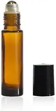 10PC 10ml Roller Bottles Amber Thick Glass Steel Roll on Ball for Essential