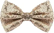 [Neptniopllab] Coffee Brown Bow Tie for Men Shiny Sequin Bow Tie Sparkling Pre-Tied Bowtie Glitter Christmas Birthday Party Fancy Dress, Coffee Brown