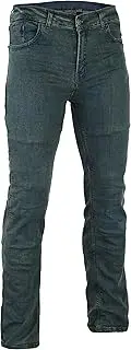 [Bikers Gear Australia] Women's Kj09-18 Ladies Stretch Kevlar Lined Motorcycle Vintage Protective Jeans with Removable CE Armour, Vintage Denim, 18 UK