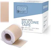 Scarbandit Silicone tape |Trim-to-size| Scar tissue formation Treatment | 100% Medical-Grade Silicone tape| Latex-free | 1.57 X 59 in (4 x 150 cm)