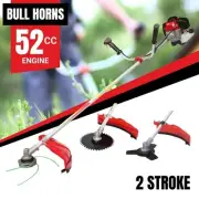 BBT 52cc 2-Stroke Brush Cutter / Whipper Snipper Bull Horns - 2-Year Warranty