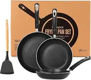 RATWIA Frying Pan Set-3-Pieces Nonstick Skillet Set for Induction Cooktop , Frying Pan Nonstick 8 Inch+9.5 Inch +11 Inch (Black)