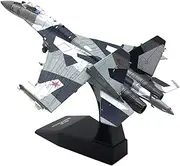 1/100 Alloy Russian SU35 Fighter Model Airplane Model Die-cast High-Simulated Aircraft Miniature for Home Decoration