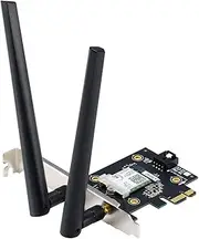 ASUS PCE-AX3000 - Dual Band PCI-E WiFi 6 (802.11ax) Adapter with 2 external antennas. Supporting total data rate up to 3000Mbps, Bluetooth 5.2, WPA3 network security, OFDMA and MU-MIMO