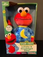 Playskool Sesame Street Lullaby and Goodnight Elmo Musical Doll Plush New in Box